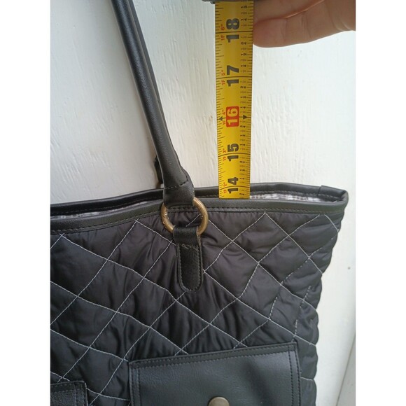Old Navy Y2K Quilted Pocketbook Black Large Oversized Shoulder Bag Classic - Picture 6 of 9